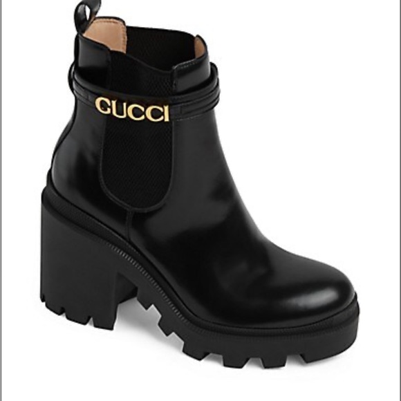 GUCCI Logo Trip Booties Size 38 - Picture 2 of 9